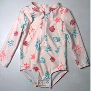 Long Sleeve Rash Guard Swimsuit 12 Months UPF 50+ Sun‎ Protection One Piece